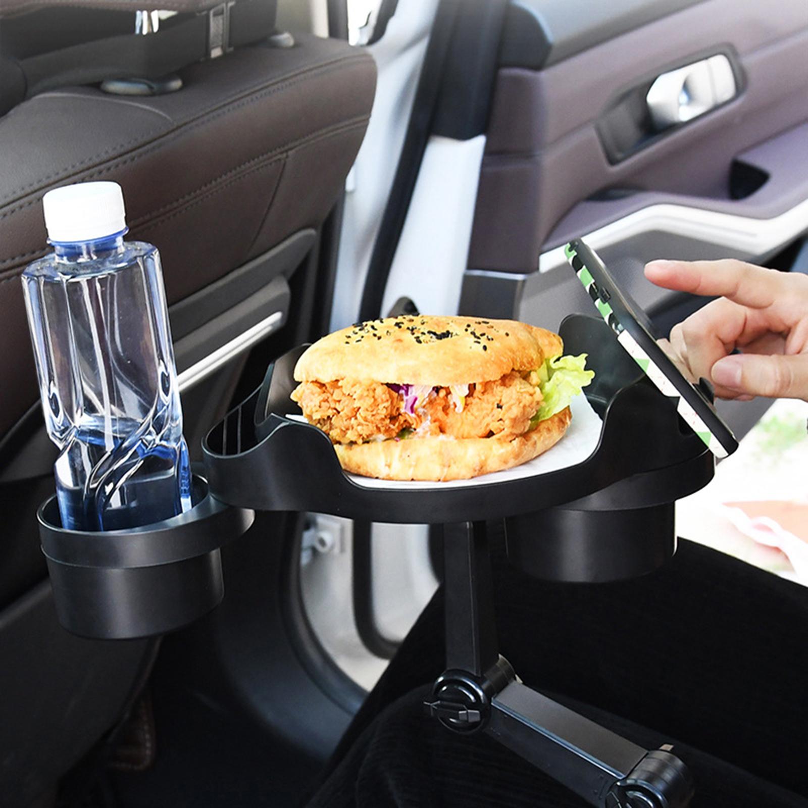 Car Cup Holder Food Tray Phone Slot Stand 6.3in Panel for Eating Journey Kid