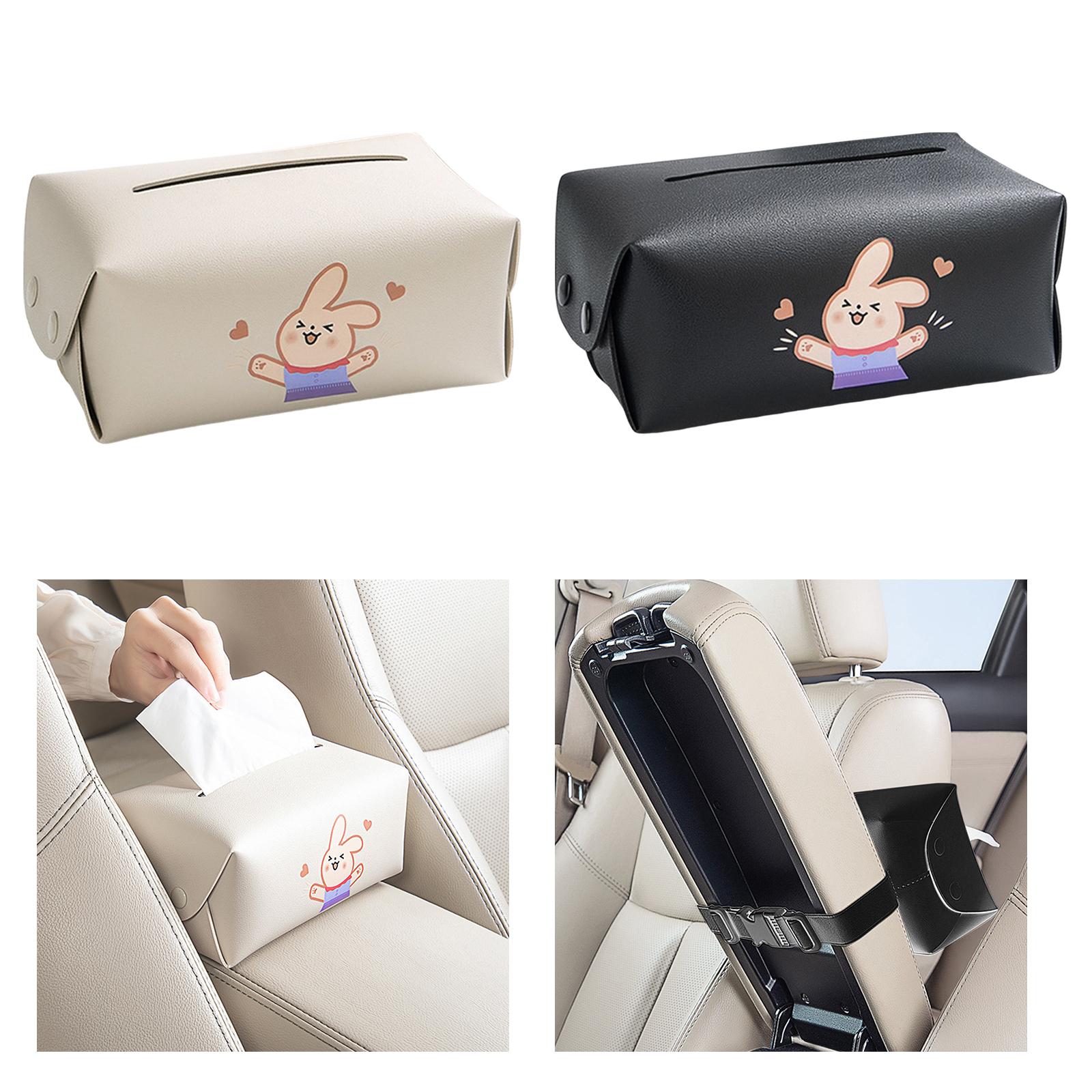 Car Tissue Holder Car Auto Supplies Storage Cases for Car Armrest Box Beige