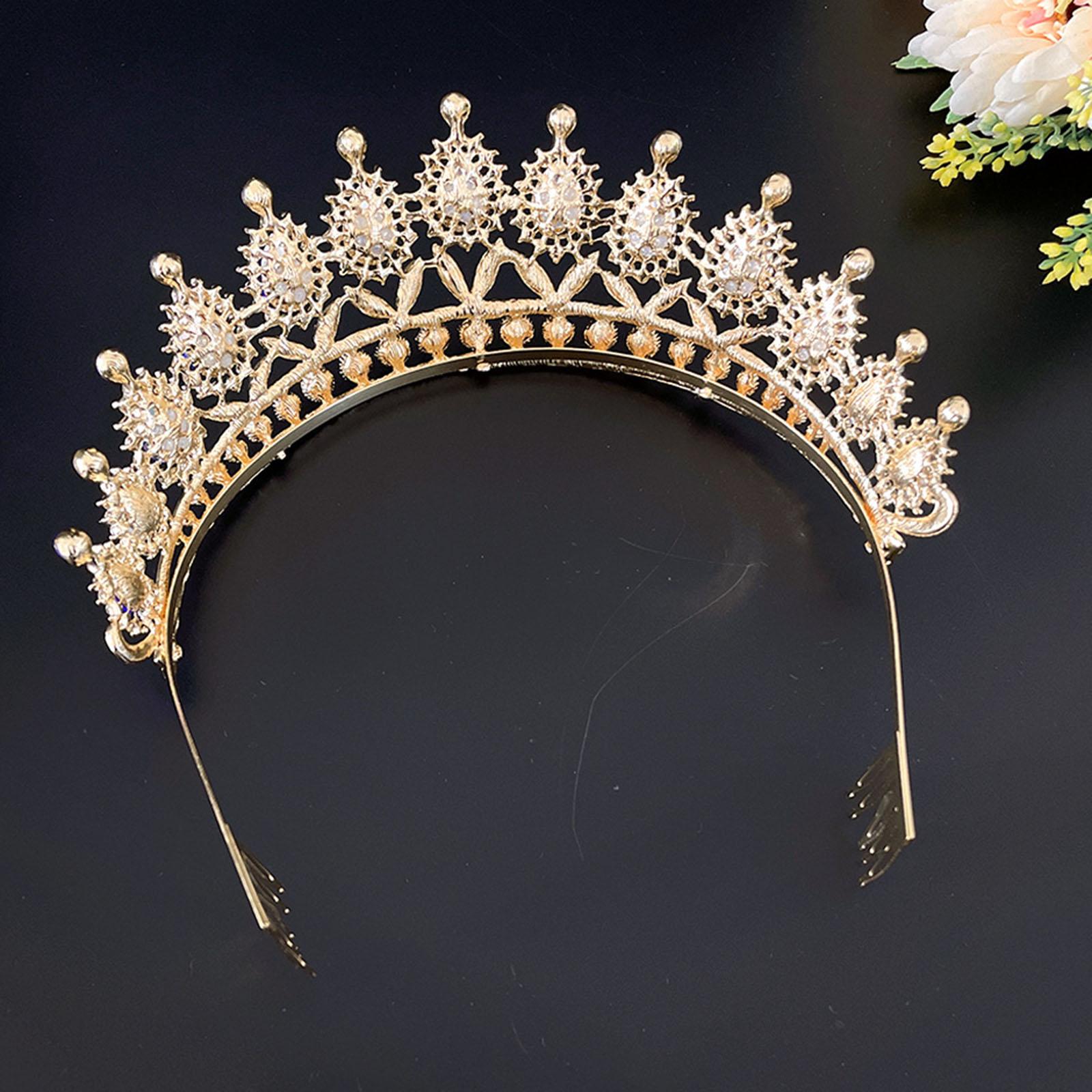 Rhinestone Tiara Elegant Girls Womens Headpiece Headwear for Halloween Green