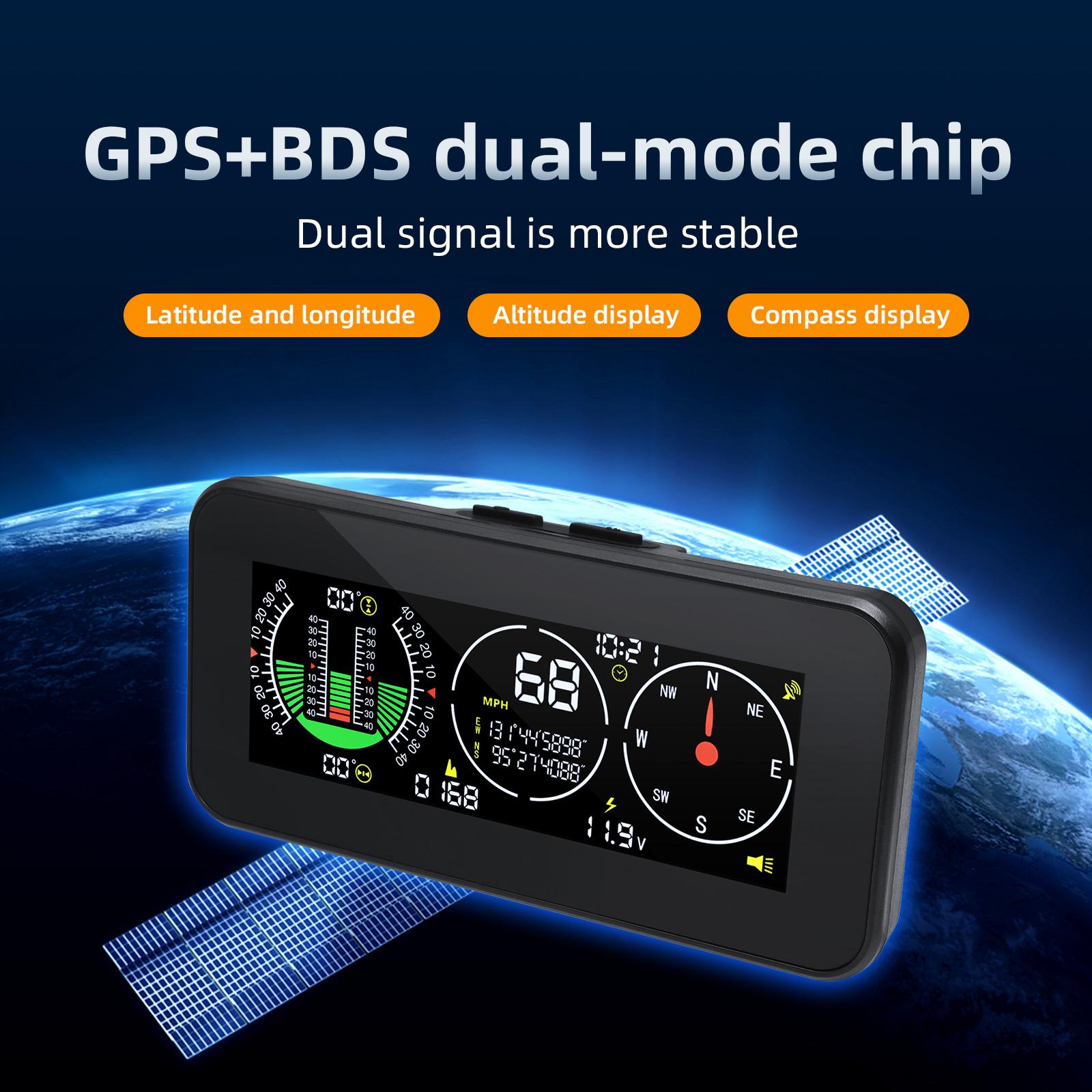 HUD Heads up Display GPS Inclinometer for Buses Off Road Cars Accessory