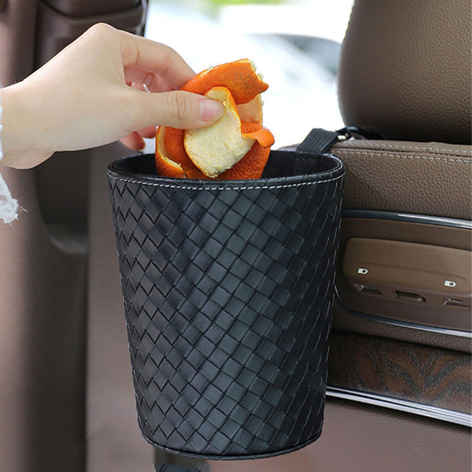 Car Trash Can Multipurpose Portable Waterproof Universal Leakproof Trash Bin Black