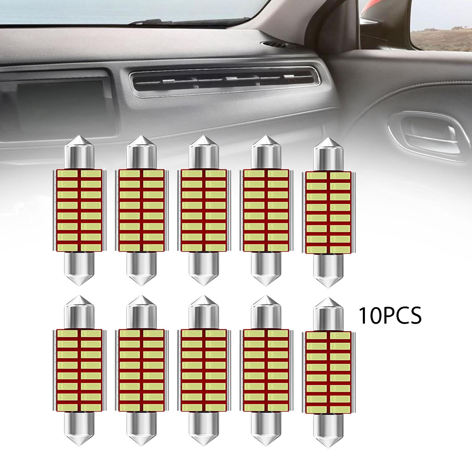 10Pcs Car Interior Light Trunk Light Accessories Light Dome Light Bulbs 36mm