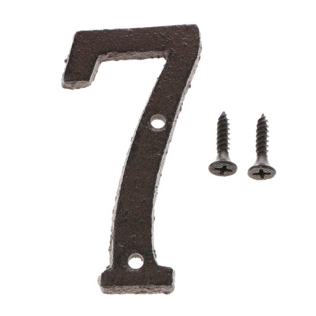 Cast Wrought Iron Door Numbers Black Antique House Office Sign Plaque Craft eBay