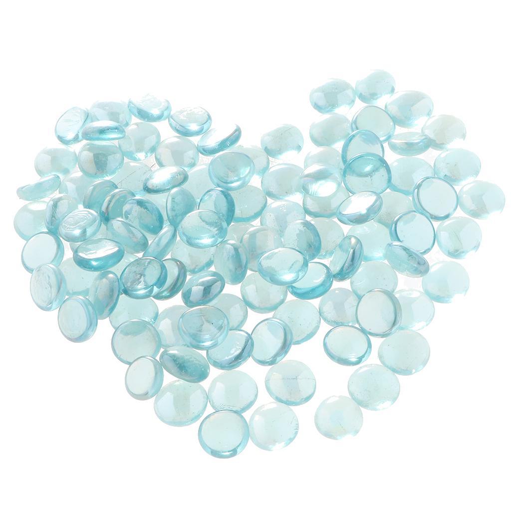 Blesiya 100xSolid Clear Marbles Balls Flat Tank Pebbles Crystal Stones eBay