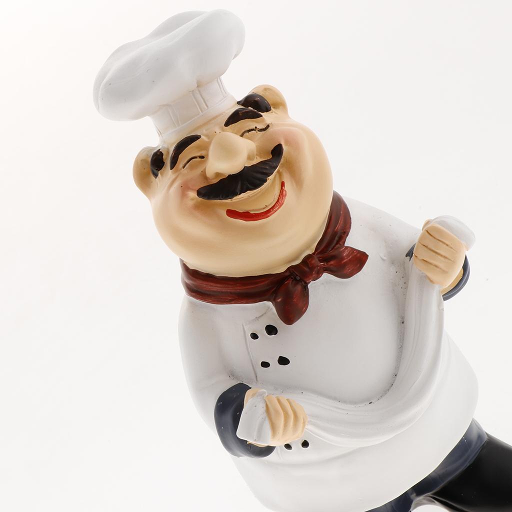 Resin Ornaments,Cook Statue,Chef Figurines for Kitchen Restaurant Cafe