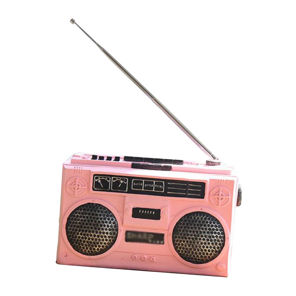 Vintage Style Resin Radio Crafts for Living Room Office Gallery Pink