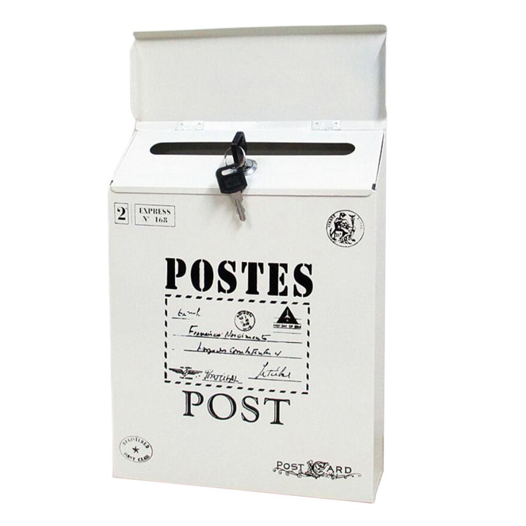 Creative Iron Mail/Letter/Post/Newspaper Holder Box off-white_Big Letters