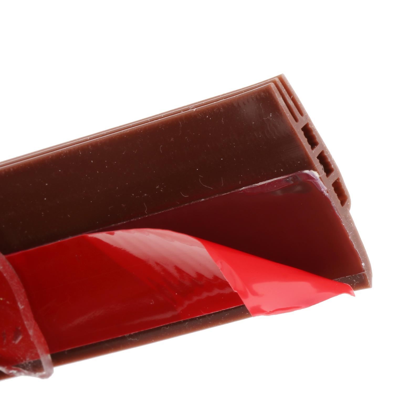 2xAdhesive Weather Stripping Under Door Draft Stopper Brown 28mm 1yd