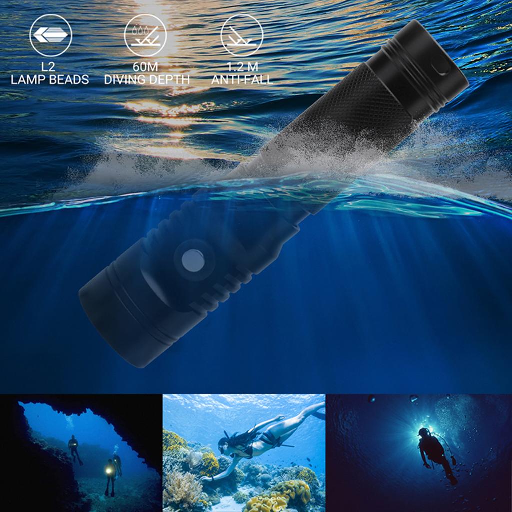 Underwater Diving Light LED Waterproof Dive Scuba Lamp Flashlight