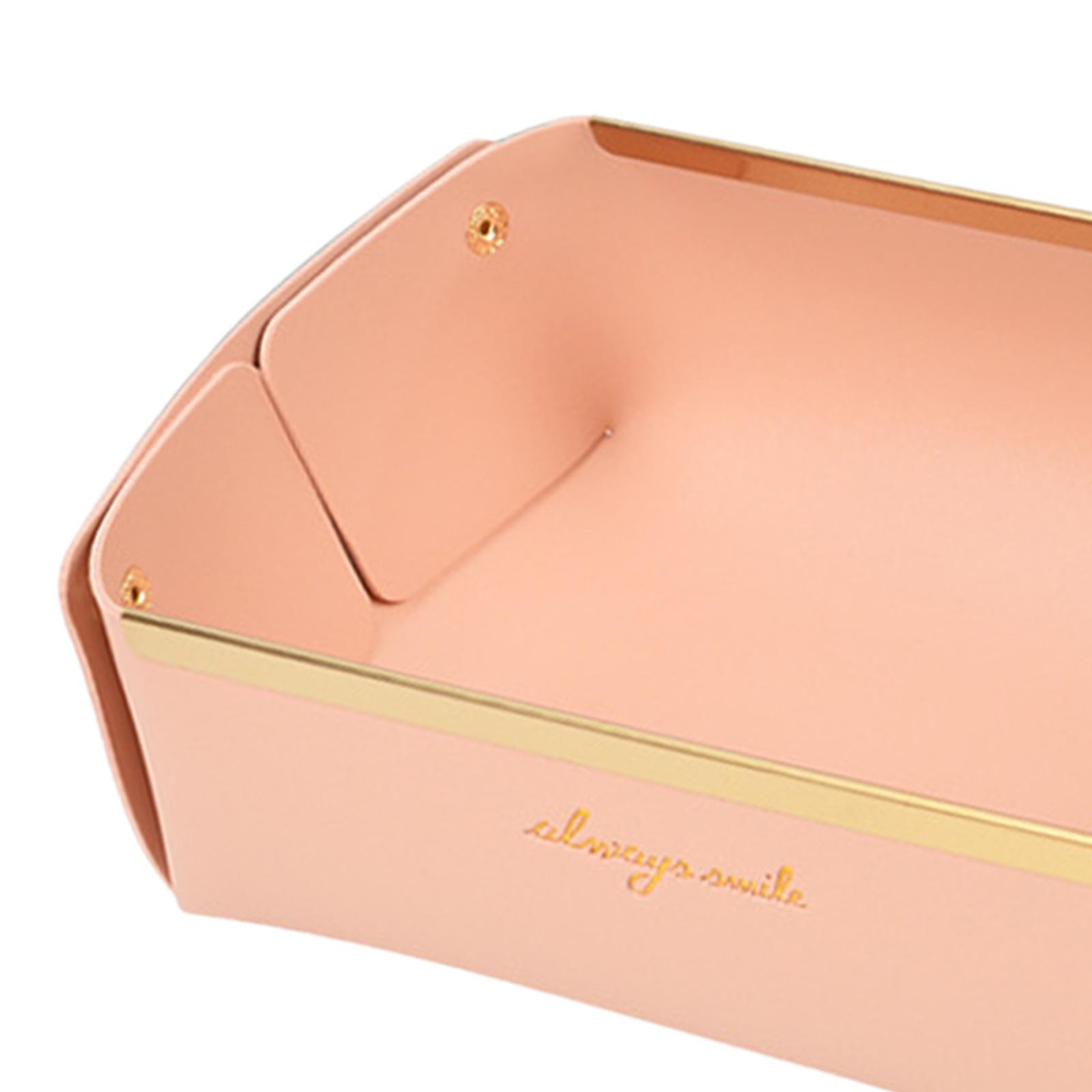 PU Valet Tray Entryway Storage Box Organizers Container Pink