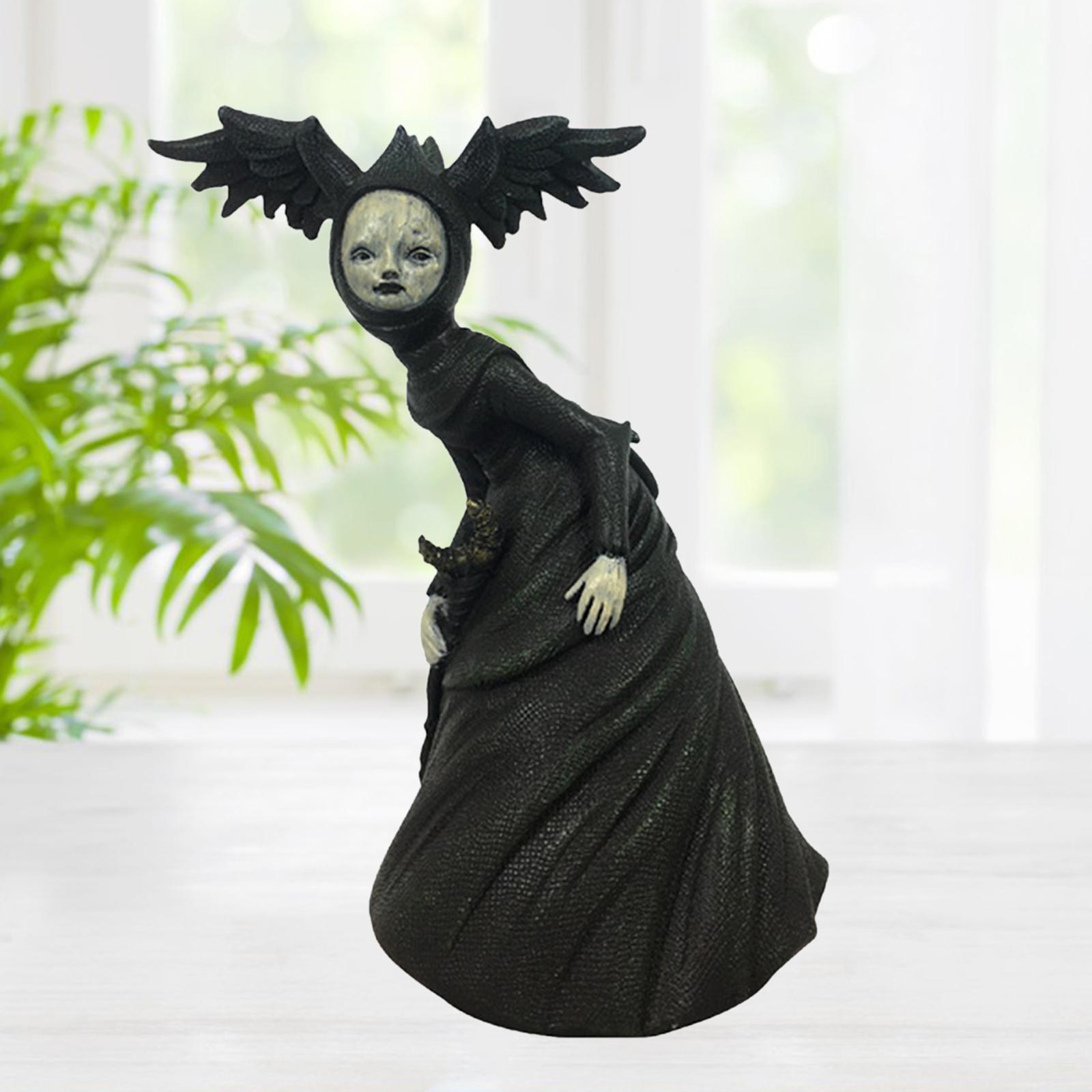 Halloween Witch Figurine Statue Garden Horror Decoration for Patio Lawn