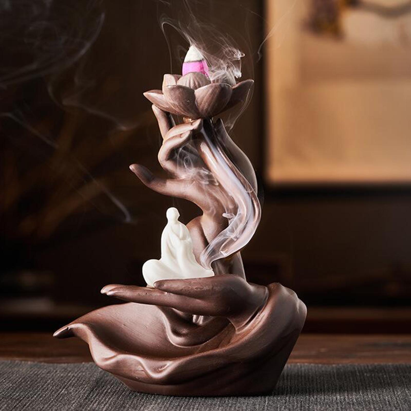 Zisha Ceramics Backflow Incense Burner Holder Cascade Waterfall Room Decor Zen mind
