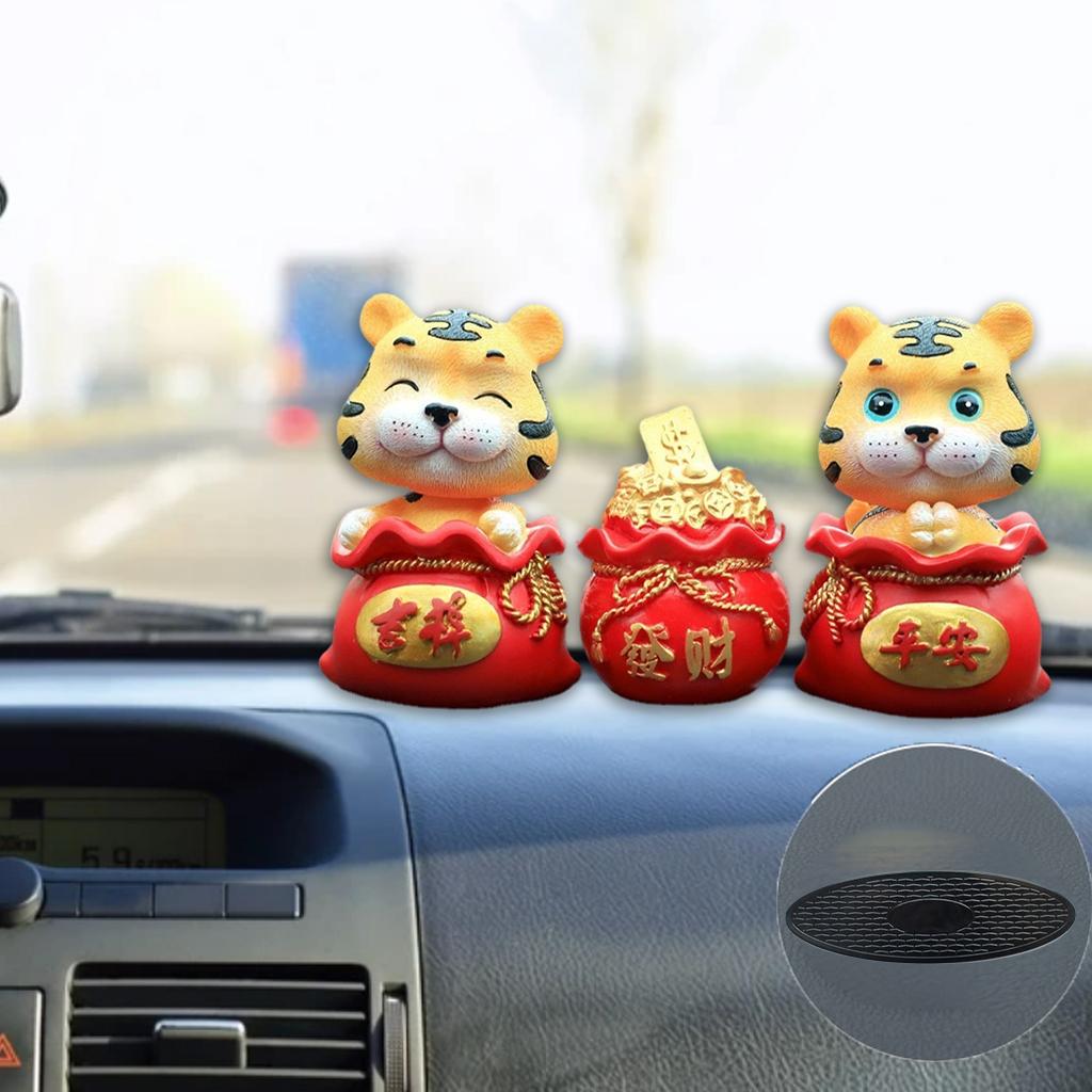 Tiger Shaking Head Car Dashboard Shaking Head Doll 2pcs Safeness Luck