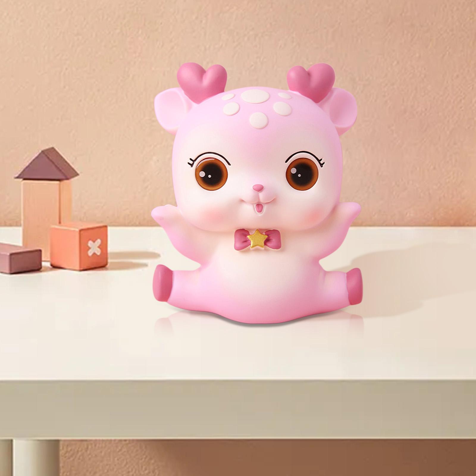 Cartoon Deer Money Bank for Kid Large Capacity Children's Toy Gift Pink