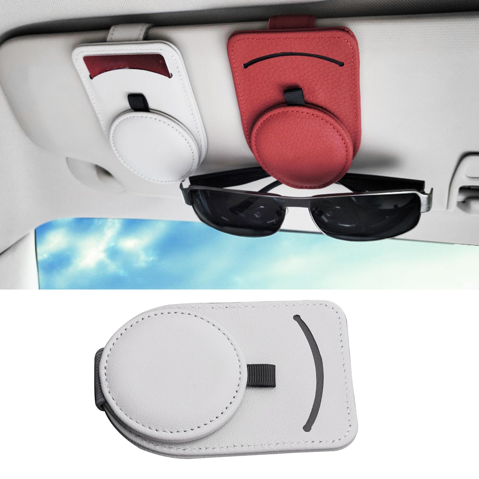 Vehicle Holder Clip Glasses Card Storage for Car Sun Visor Accessories Parts Gray