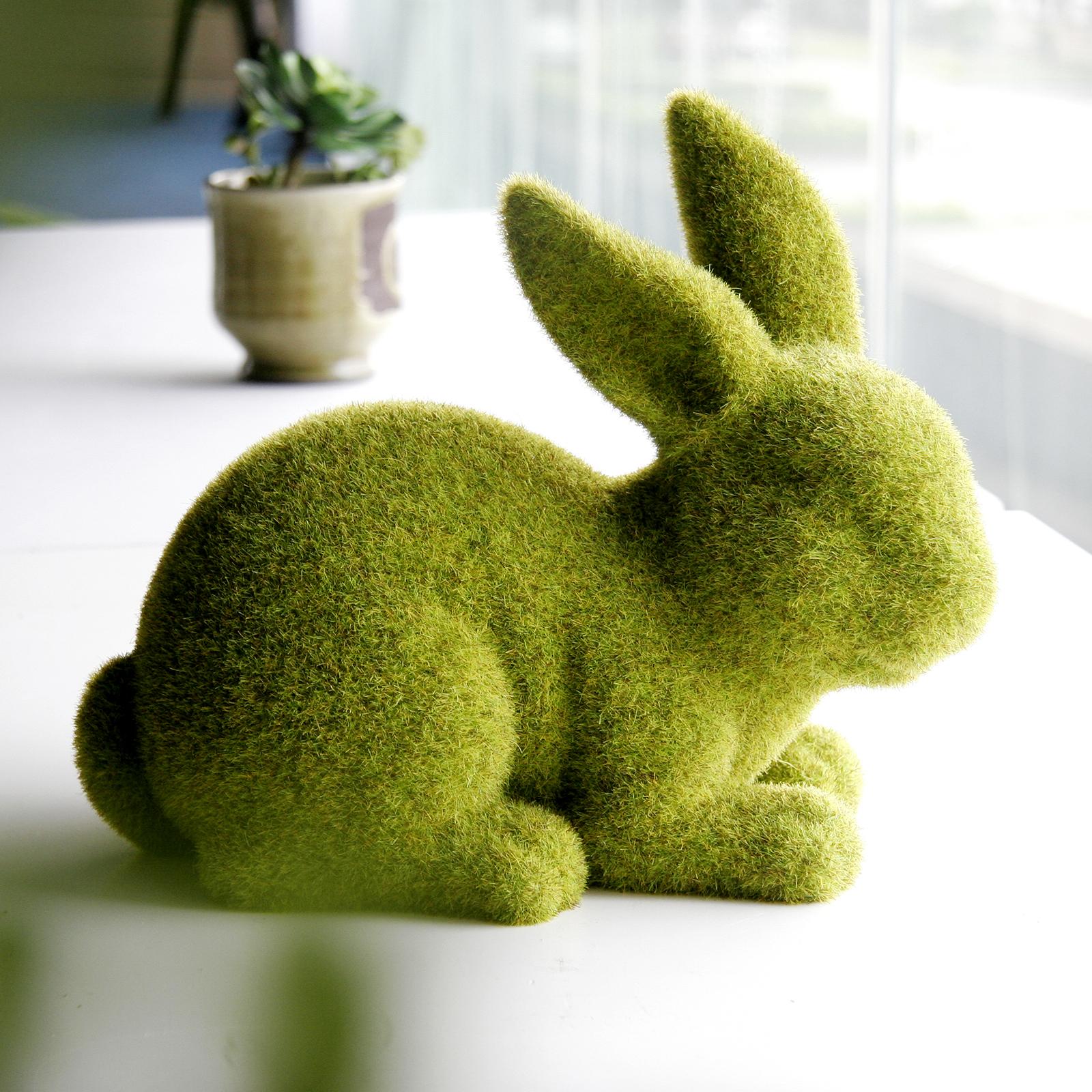 Rabbit Garden Statue Patio Bunny Sculpture Outdoor Decor Lying