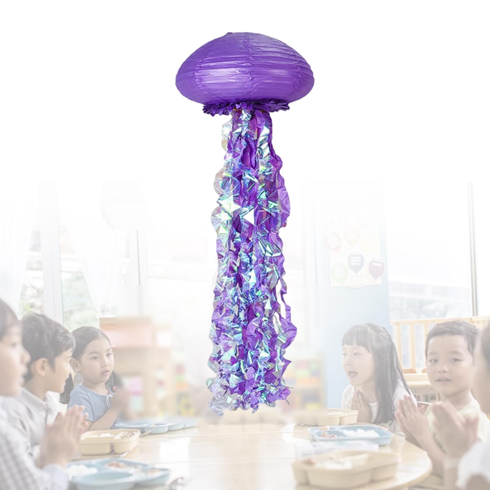 Creative Jellyfish Paper Lantern Under The Sea Party for Halloween Home Purple