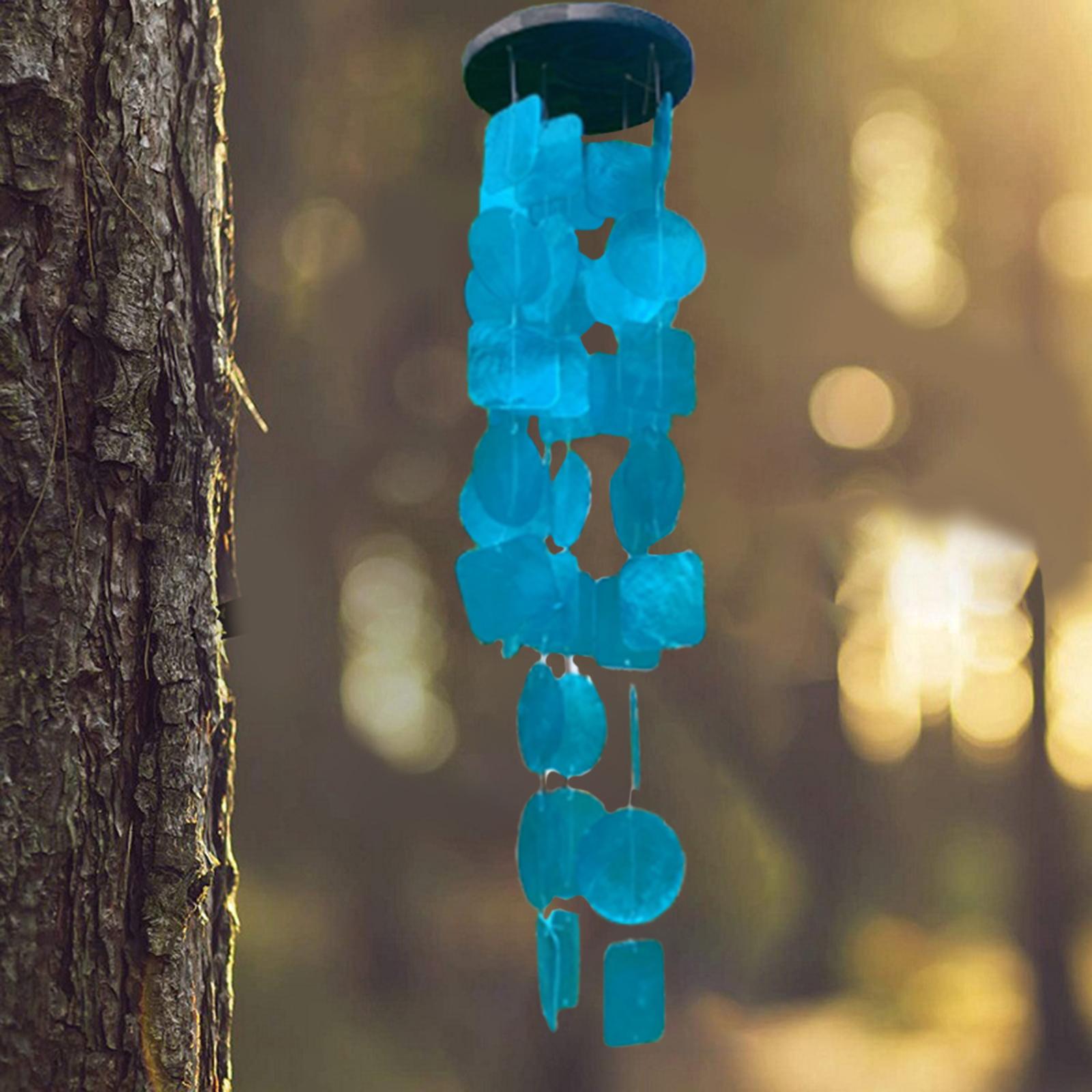 Wind Chimes Hanging Wall Pendant for Garden Outdoor Decor Light Blue