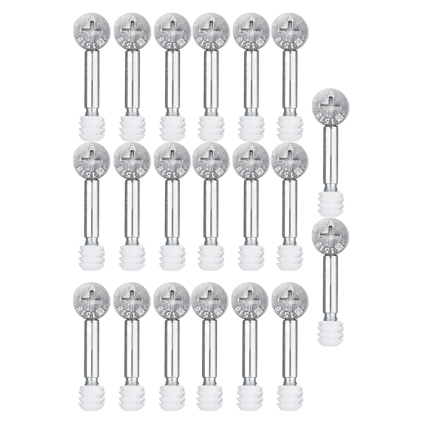 20 Sets Furniture Connecting Cam Fitting with Dowel Pre inserted Nut 3 in 1