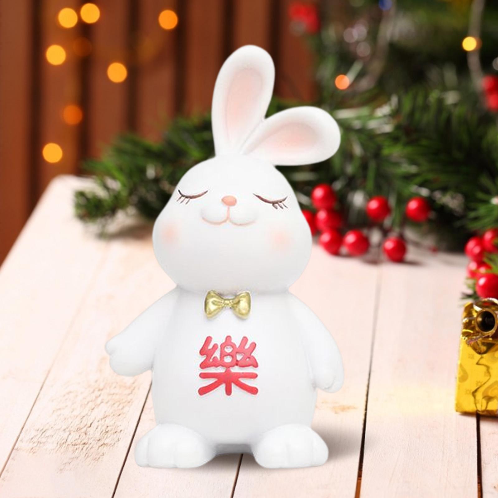 Rabbit Statue Weddings Bunny Resin Figurines for Cabinet Home Rabbit Groom