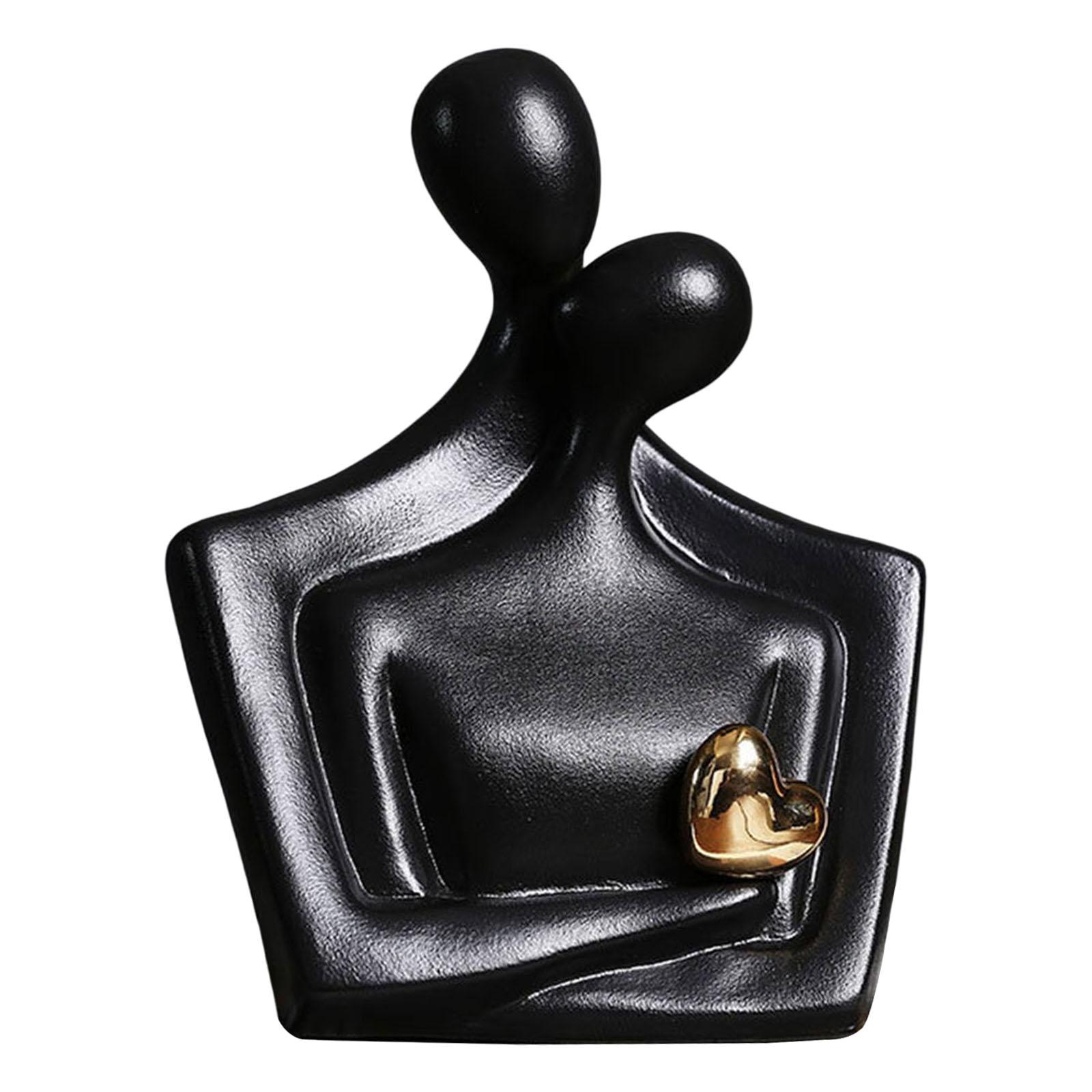 Abstract Lover Statue Nordic creative Crafts for Cabinet Desk Office Hug Black