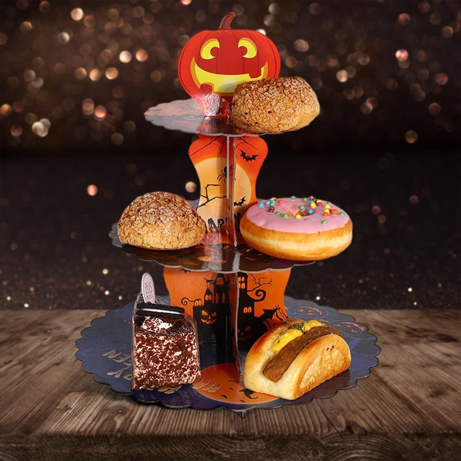 Halloween Cupcake Stand, 3 Tiers Round Dessert Stand Tower Table Centerpiece