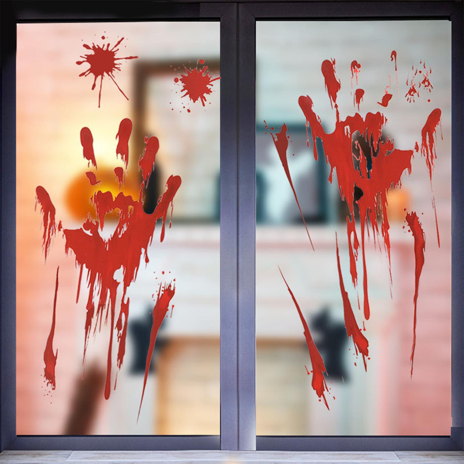 Halloween DIY Liquid Sticker Scary Props Bloody Handprint Sticker for Party
