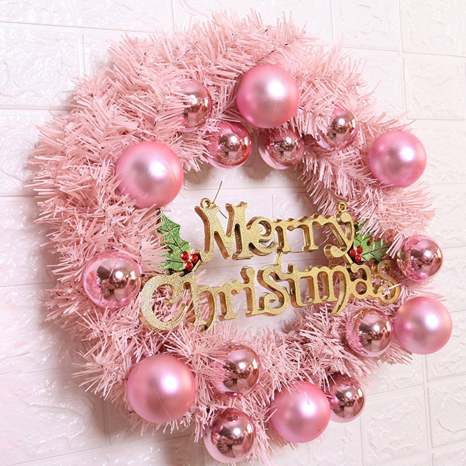 Artificial Flowers Garland Holiday Hanging Home Festive Wreath Christmas 30cm with Ball