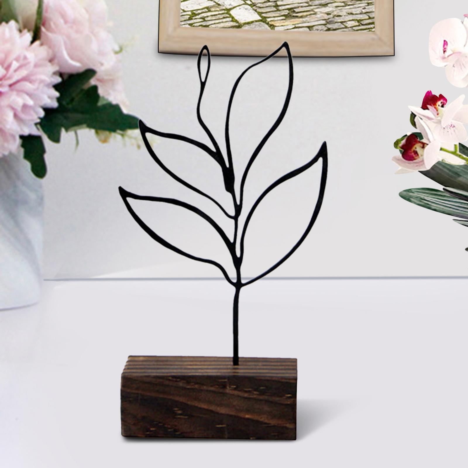 Leaf Ornament Sculpture Tabletop Accessories Photo Props Crafts Office Black