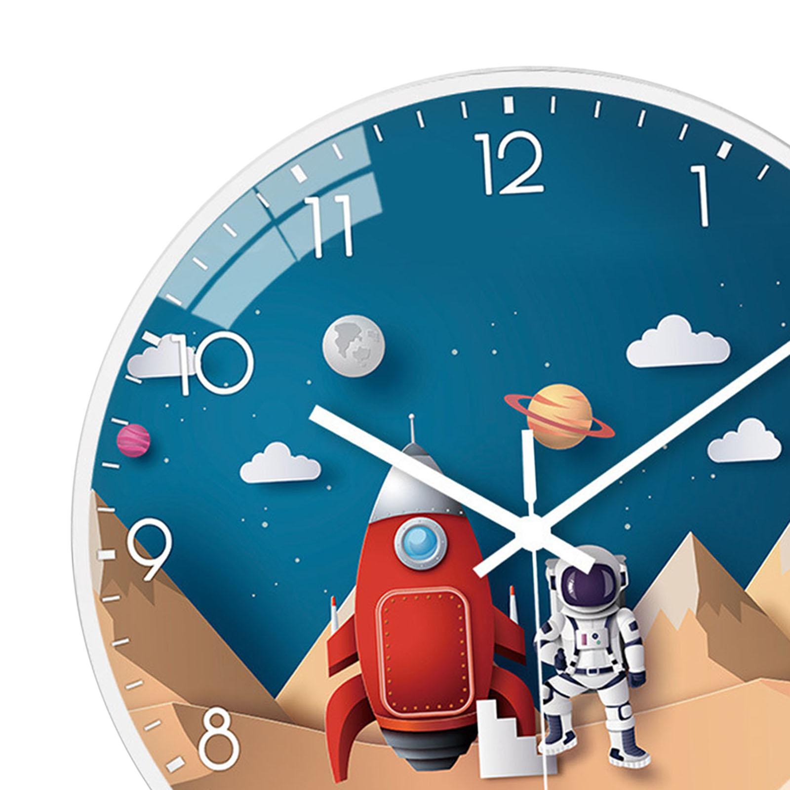 Astronaut Wall Hanging Clocks Non Ticking Quiet Space Decorative Clock StyleA