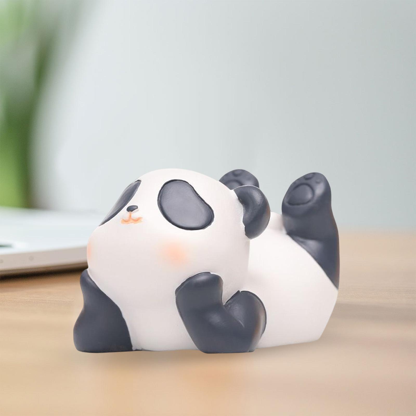 Cute Desktop Phone Holder Resin Craft Animal Statue Desk Cellphone Stand Panda