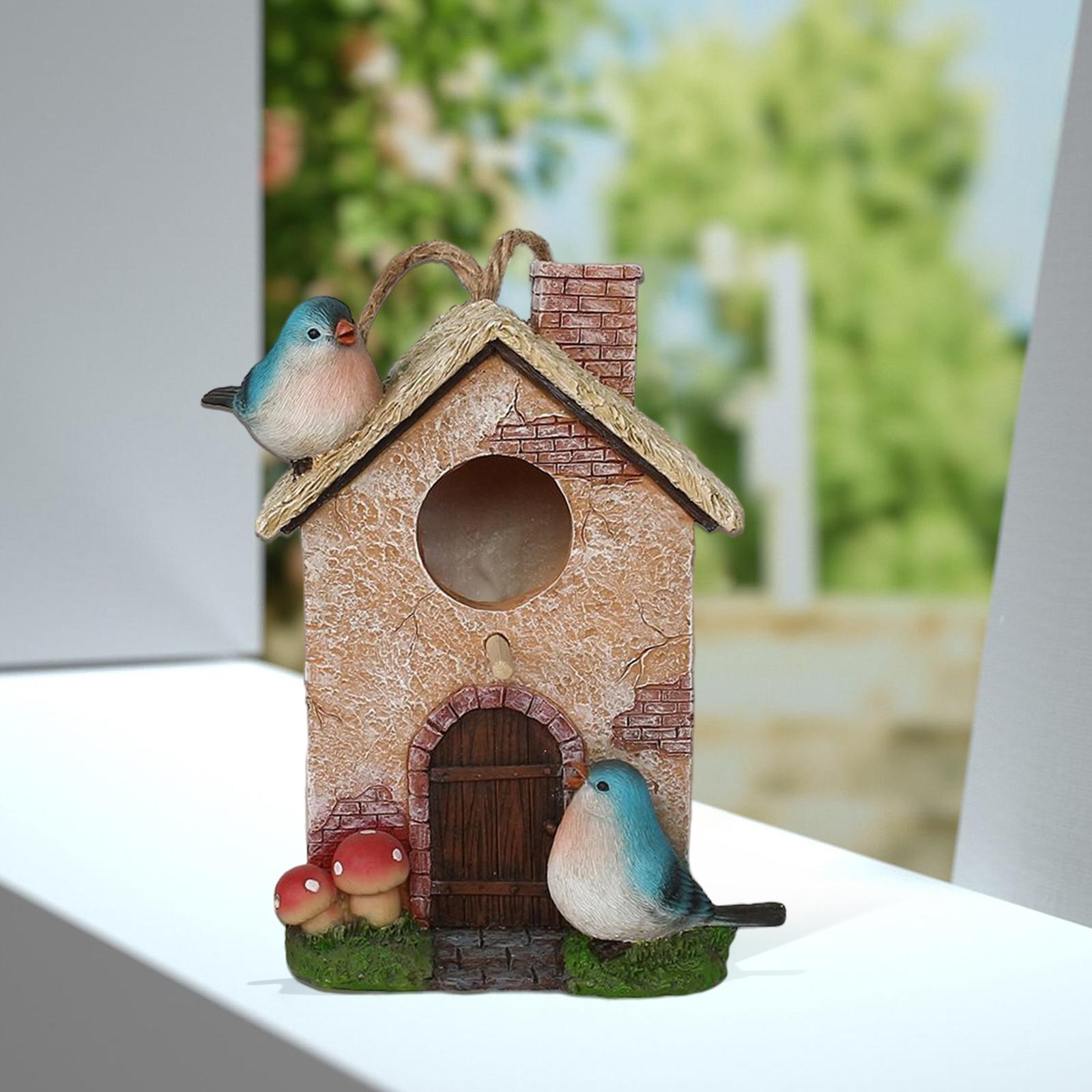 Bird House for Outdoor Hanging Bird Cage Cozy Resting Place for Outside Blue