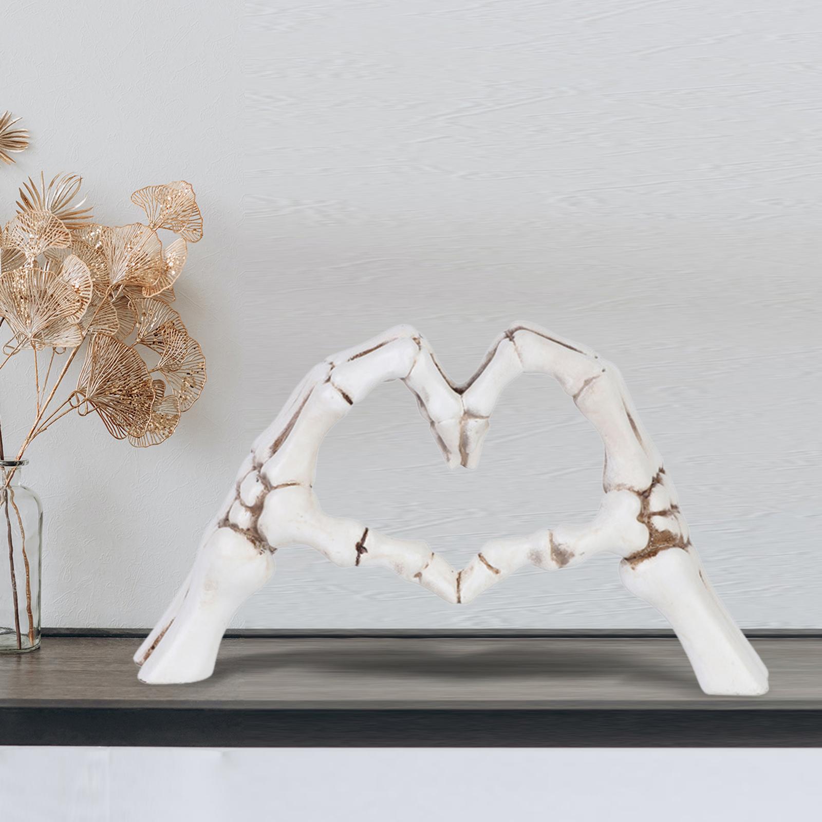 Modern Heart Gesture Ornament Sculpture Figurine Wedding Wine Cabinet White 