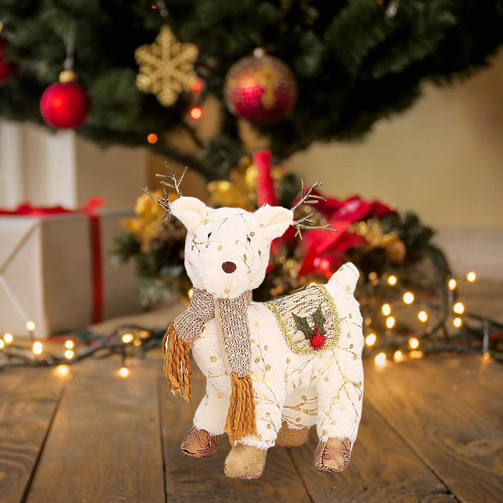 Christmas Reindeer Stuffed Animal Creative Plush Elk for Decor Office Home StyleC