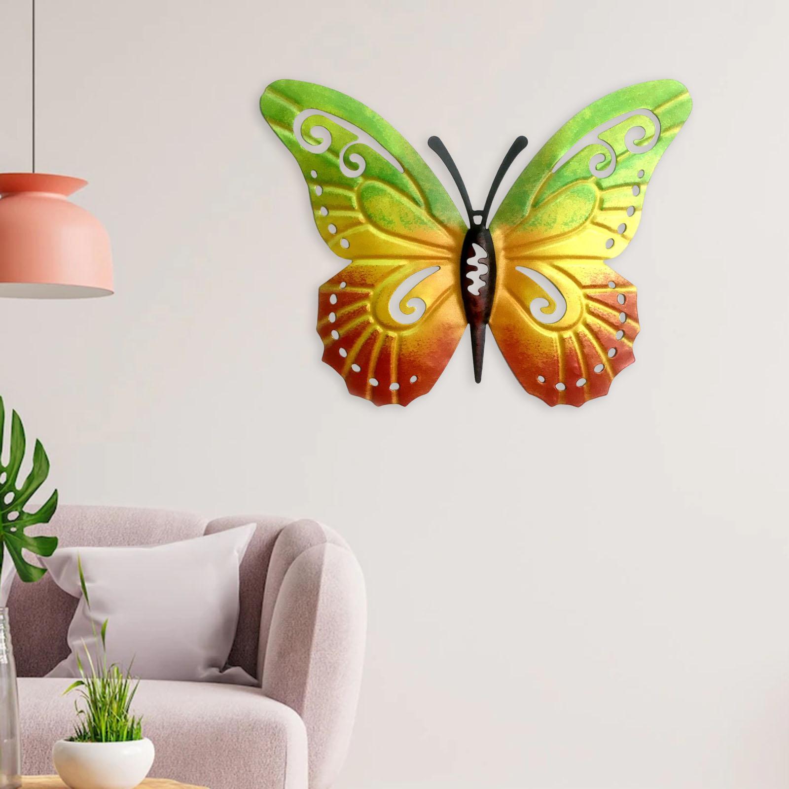 Butterfly Wall Decors Wall Sculptures Figurines for Garden Home Decors green yellow blue