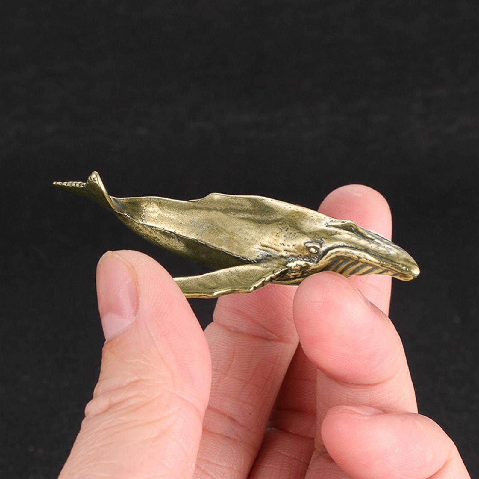 Solid Brass Whales Goldfish Sculpture Crafts Office Decorations Decorative