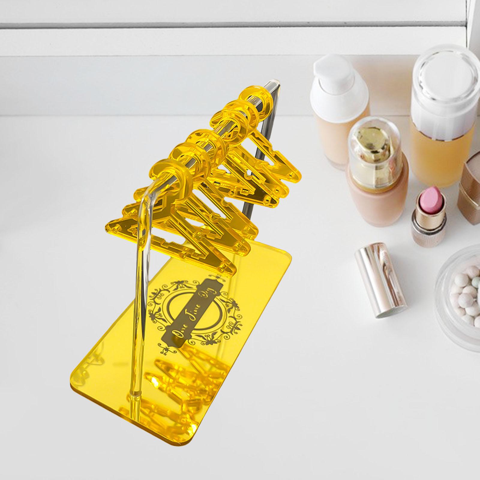 Detachable Acrylic Earring Hanger Rack Storage Display Stand for Women Girls Yellow