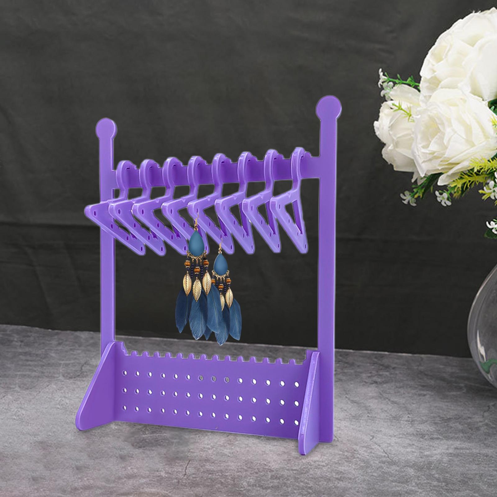 Earring Display Stand Holder Tabletop Jewelry Display Rack for Showcase Shop Deep Violet