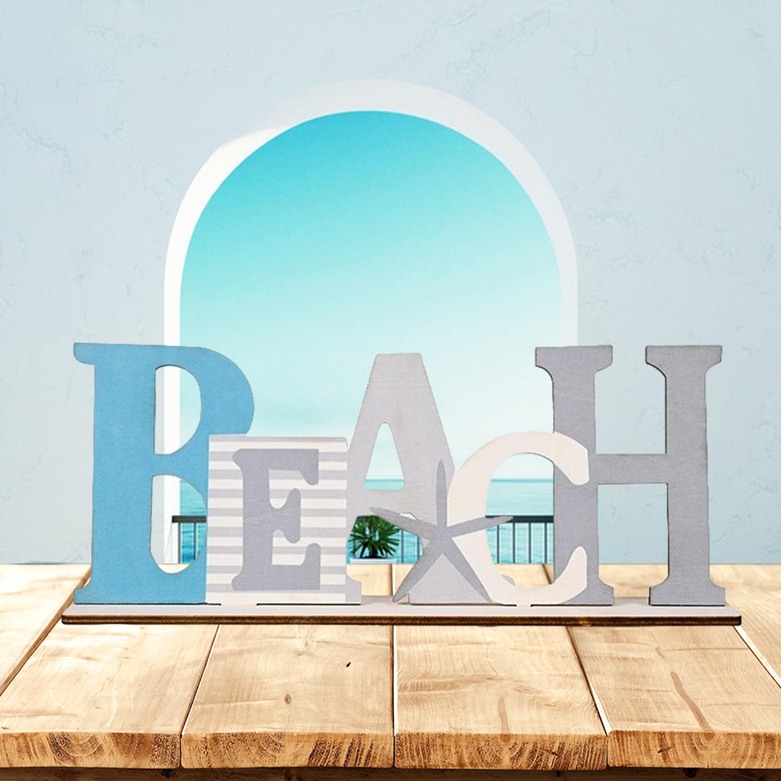 Coastal Theme Words Free Standing Centerpiece Durable Hand Painted Style C