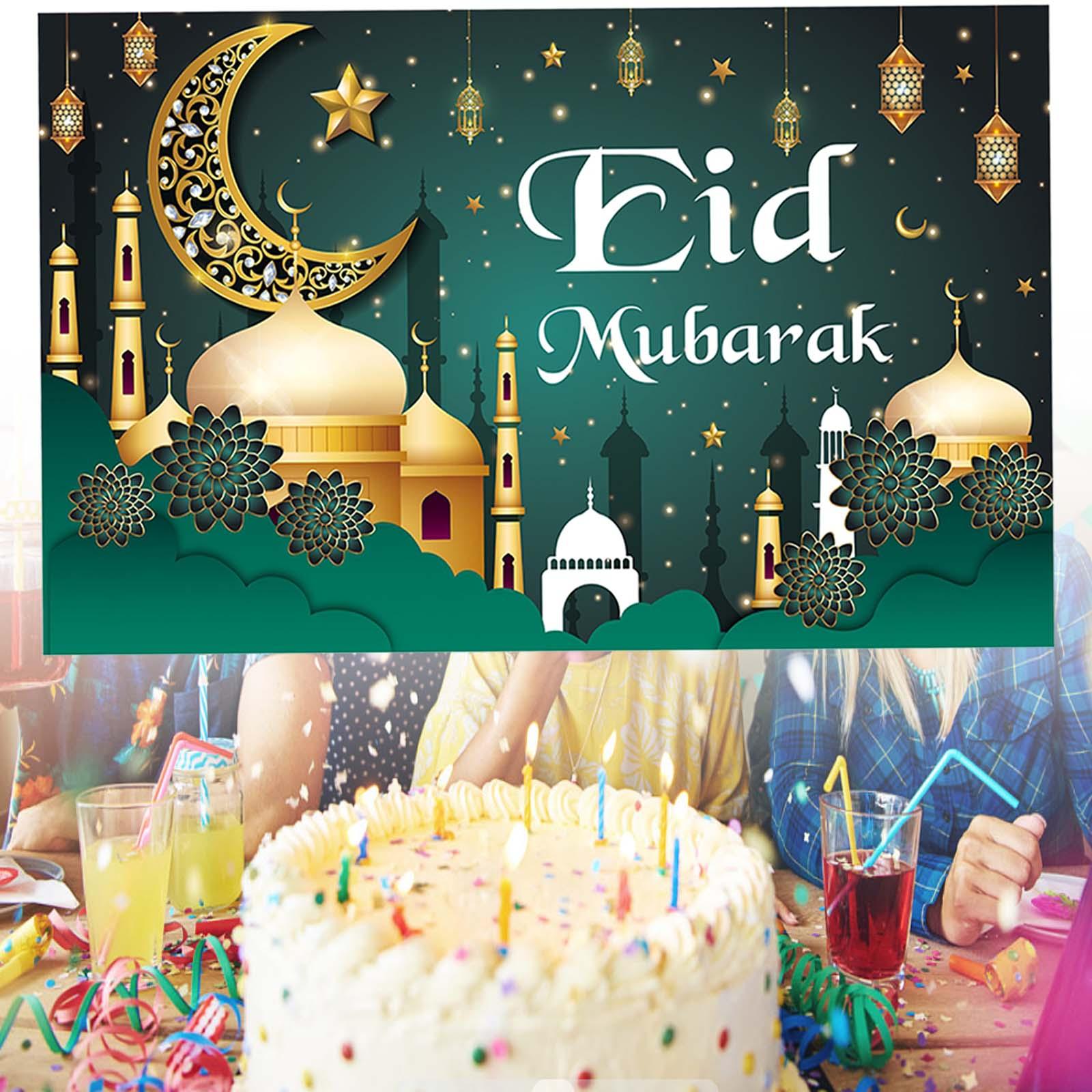 Eid Mubarak Background Muslim Islam Ramadan Signs Polyester for Playground Style F 180x115cm