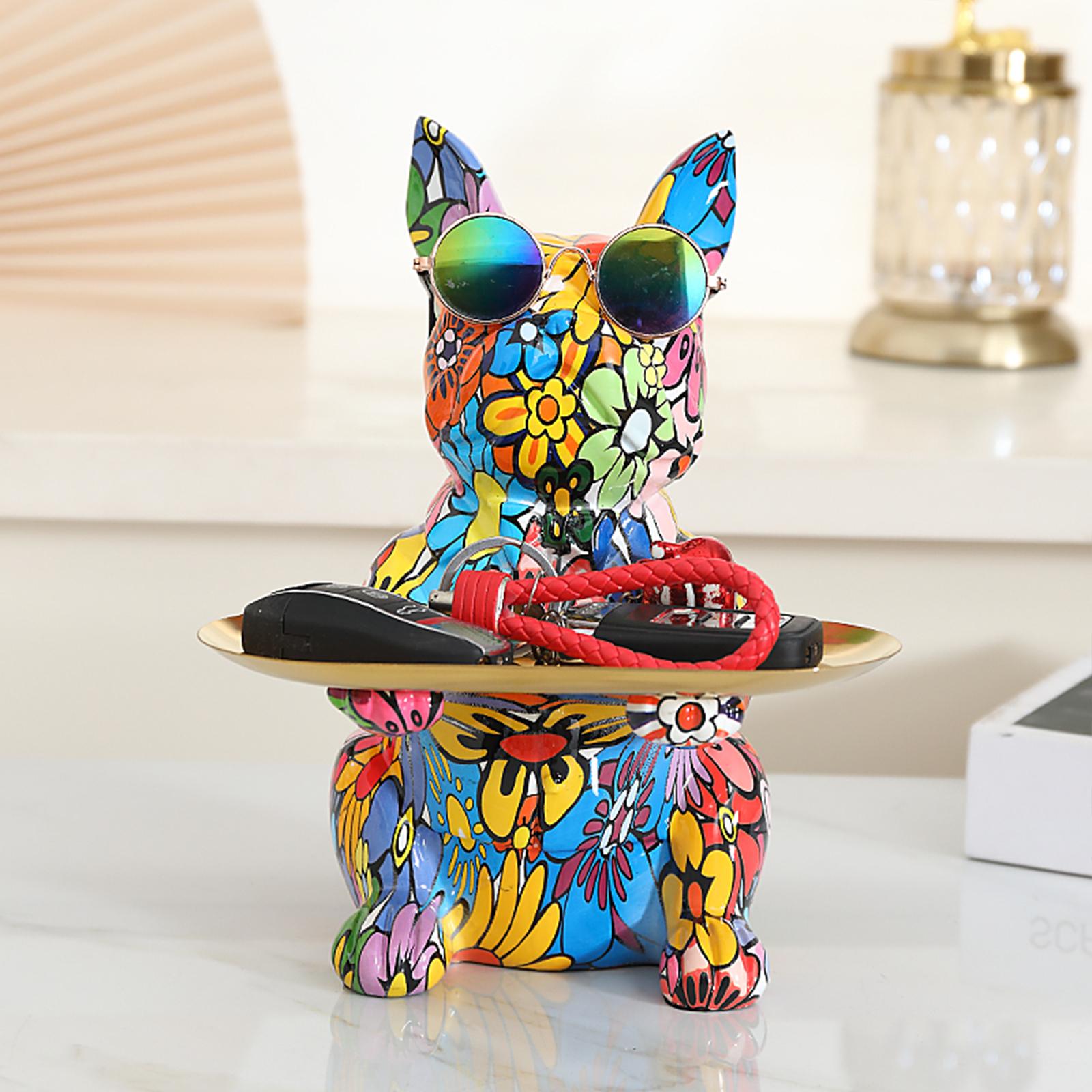 Dog Statue Storage Tray Modern Ornament Fruit Tray for Home Shop Living Room Flower