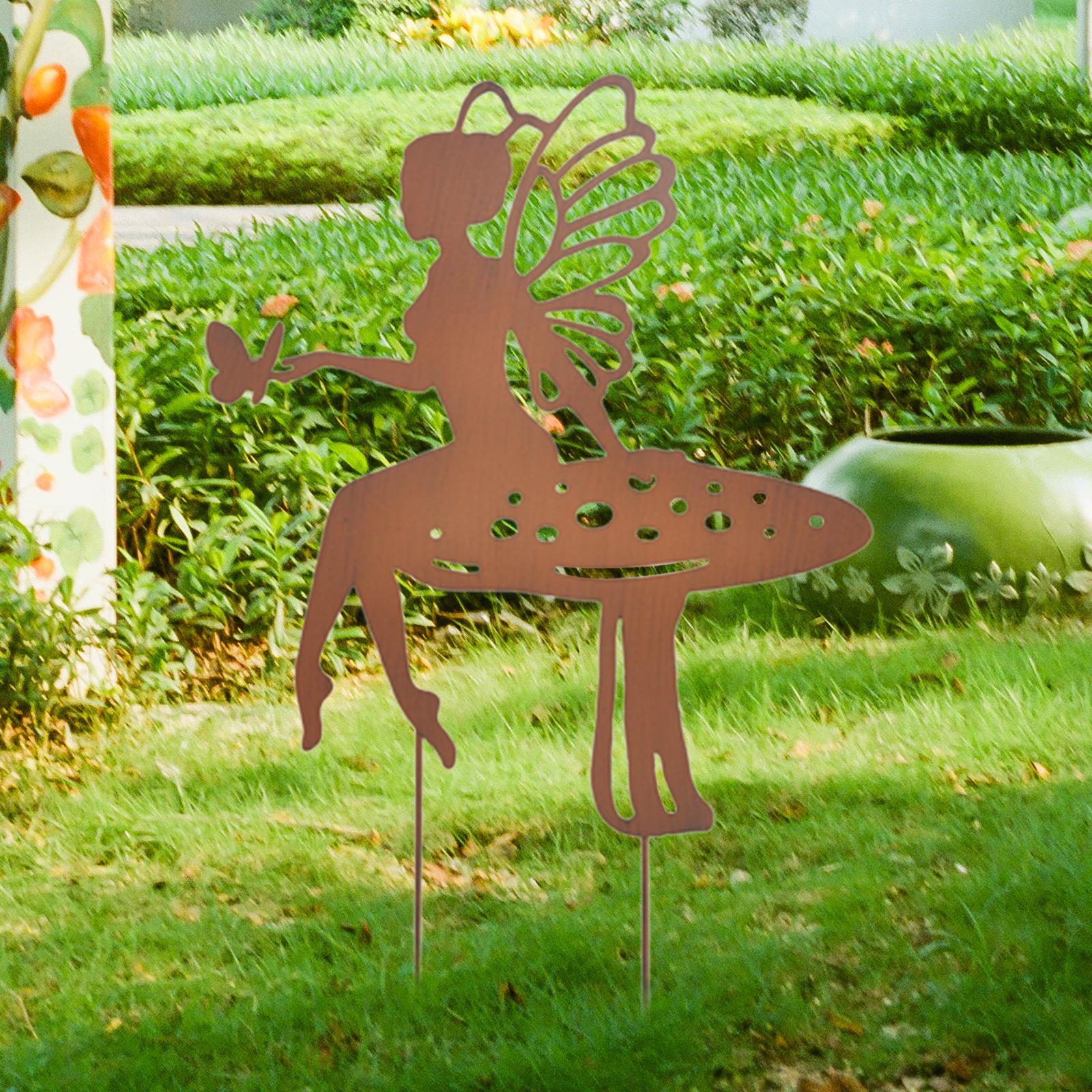 Fairy Silhouette Garden Stakes Arts Ornament for Yard Signs Flower Pot