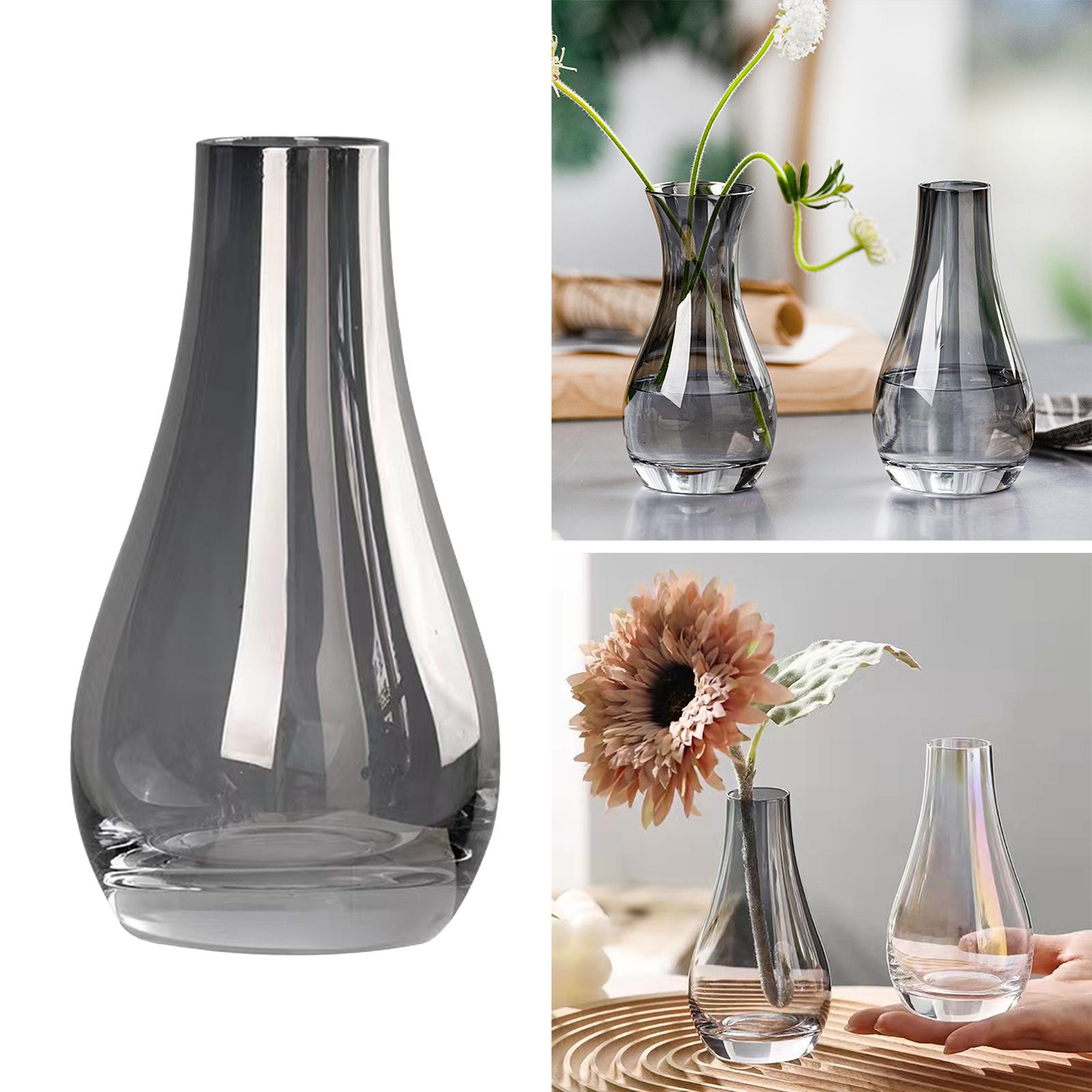 Glass Vase Fashion Flowerpot Narrow Glass Vases Flowers for Bedroom Bar Cafe Soot
