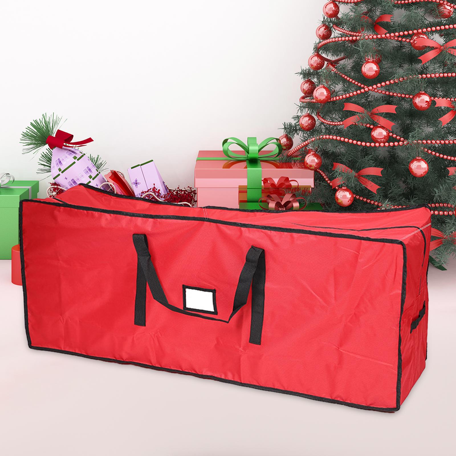 Large Christmas Tree Storage Bag Durable for Holiday Xmas Disassembled Trees Red 165x60x60cm