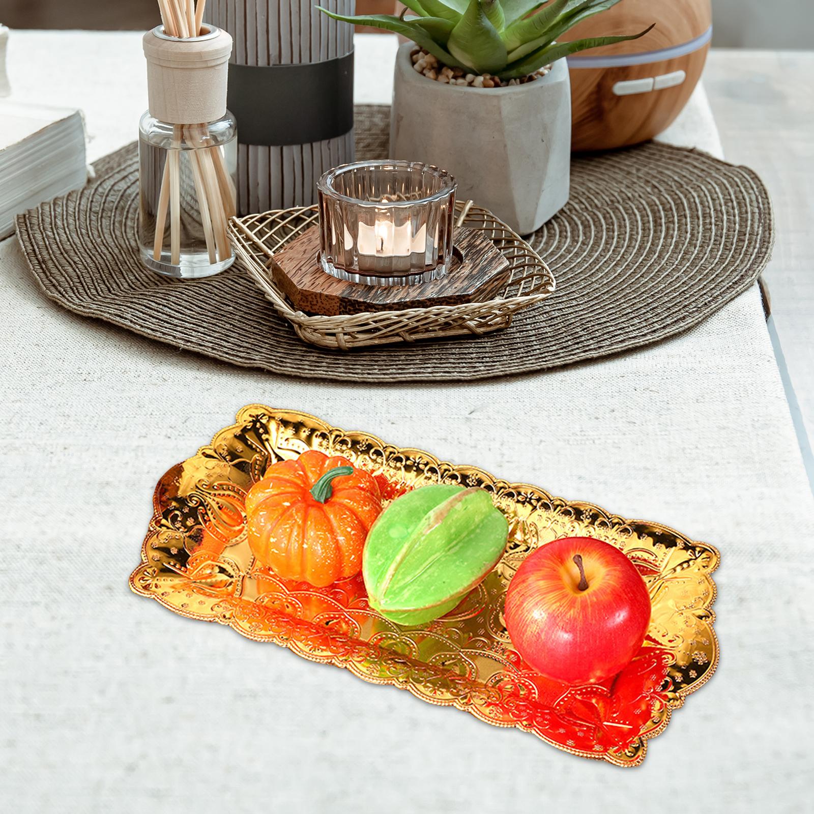 Serving Tray Iron Modern Lightweight Food Tray for Party Bathroom Countertop