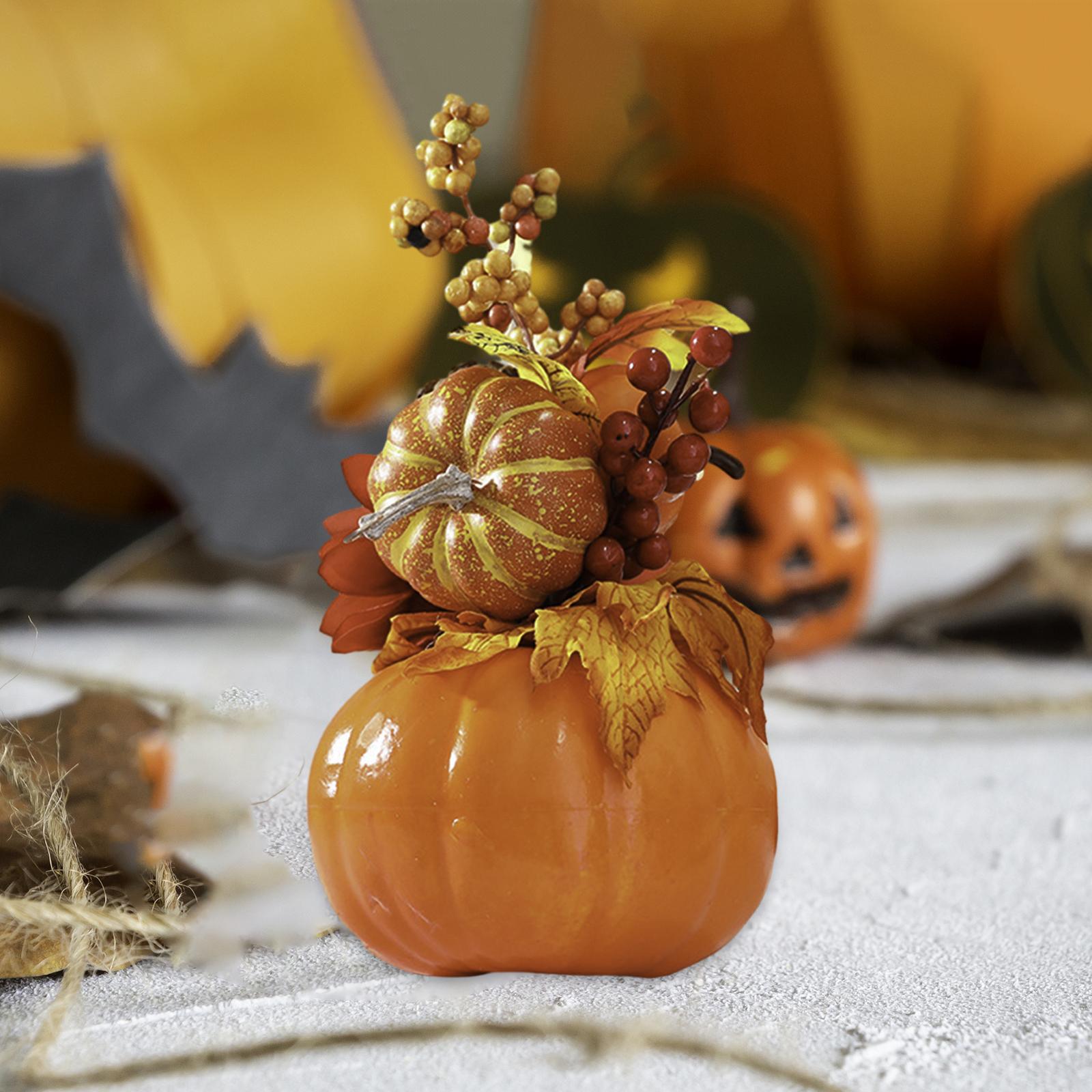 Artificial Pumpkin Flower Photo Props Fall Office Halloween Thanksgiving Style D