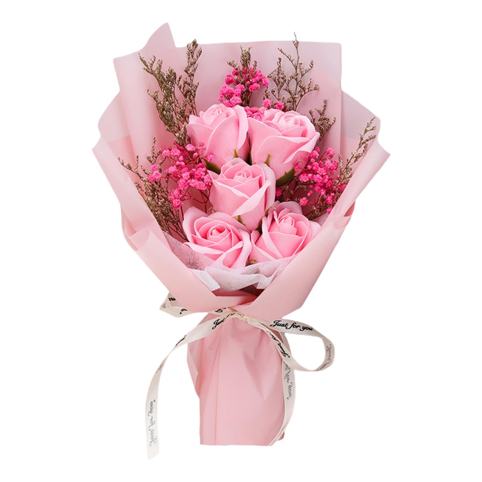 Soap Flower Bouquet Pink Rose