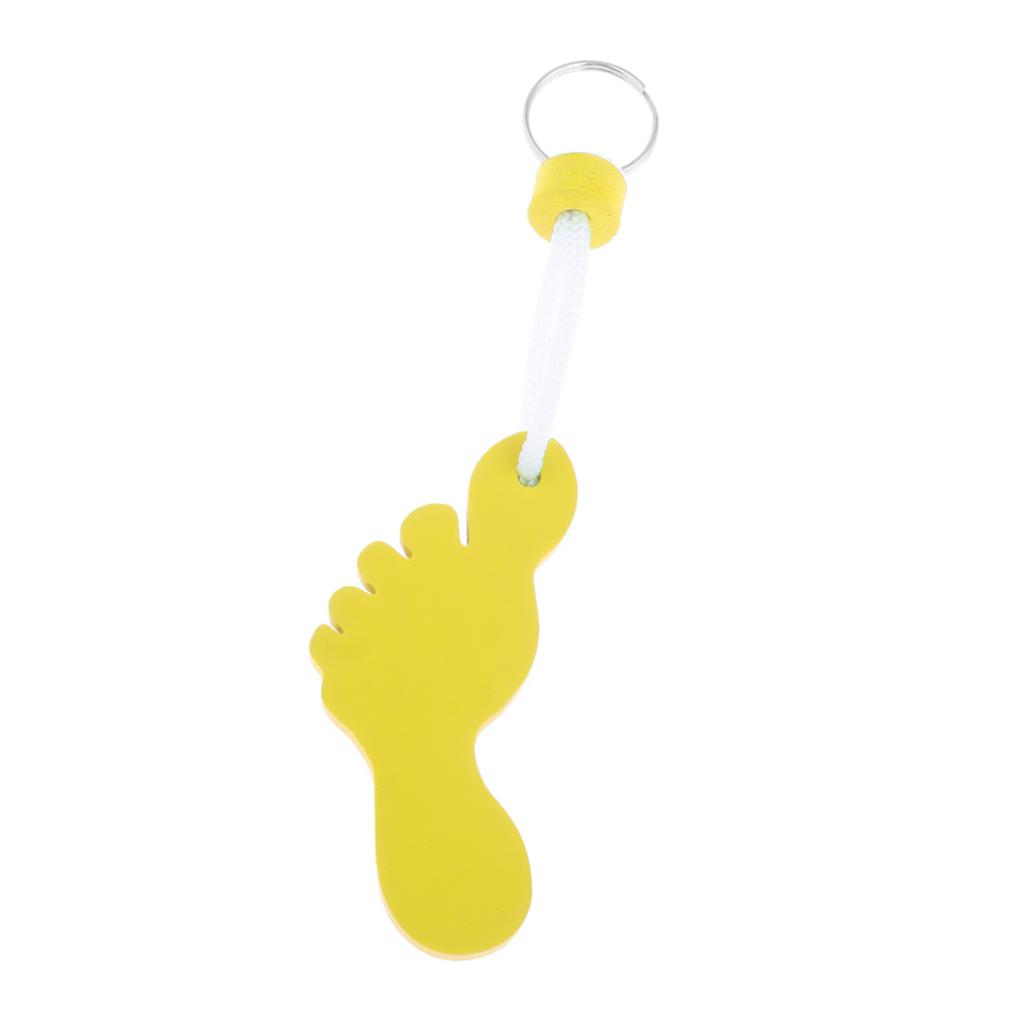 Foot Shaped Foam Safety Floating Keyring for Boating Yachting Sailing Yellow