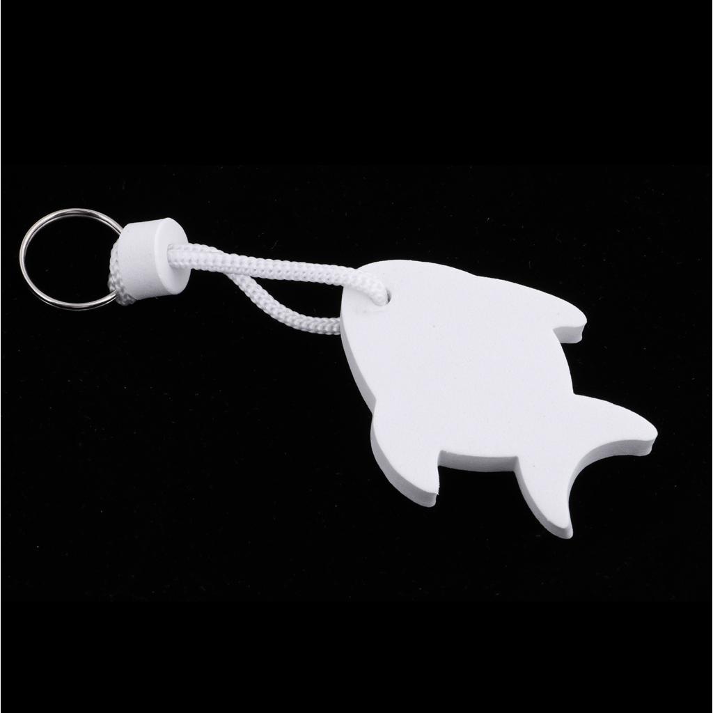 EVA Foam Fish Shaped Floating Keyring for Boating Yachting Sailing White