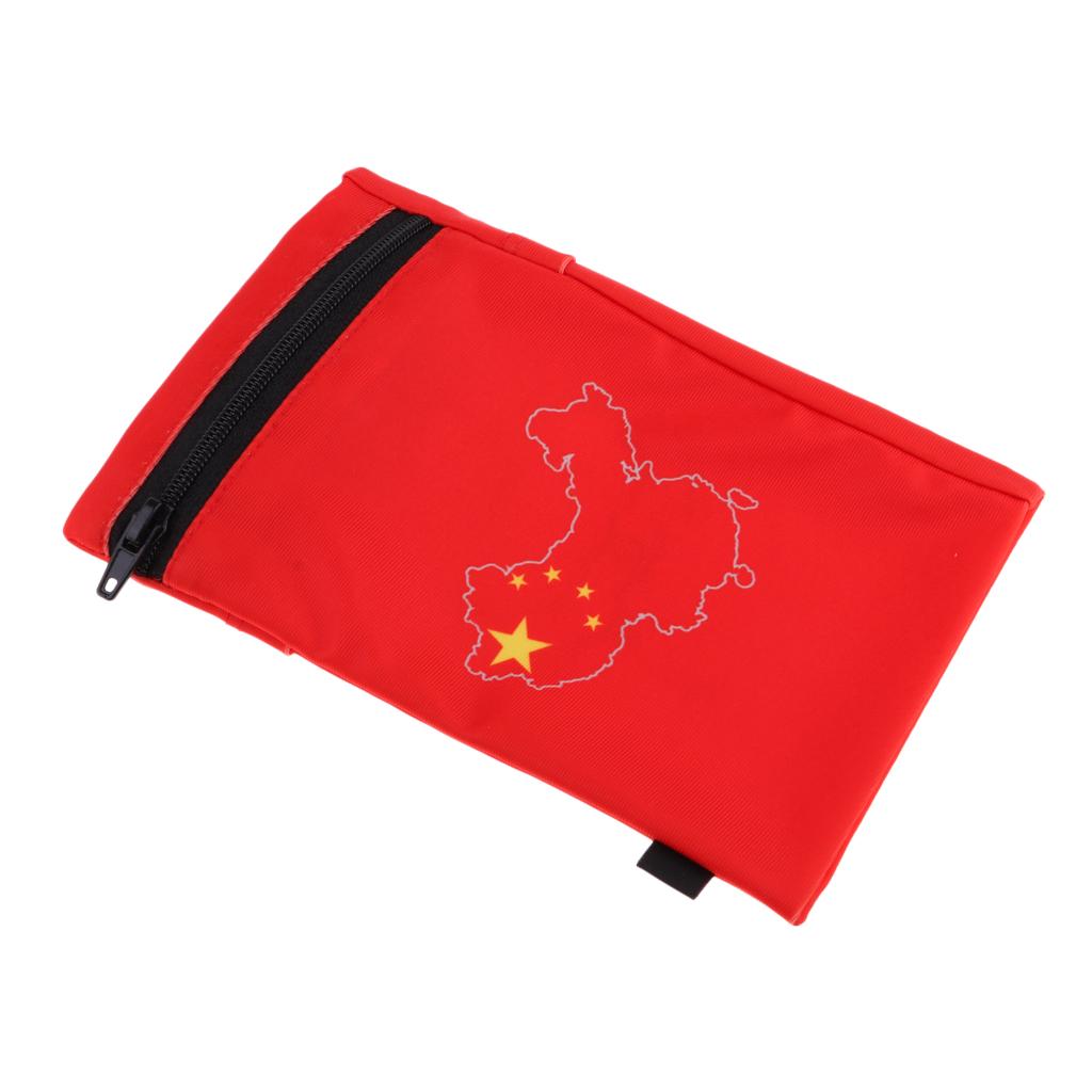 Sports Wristband Sweatband Wallet Zipper Pocket Armband M Chinese Flag